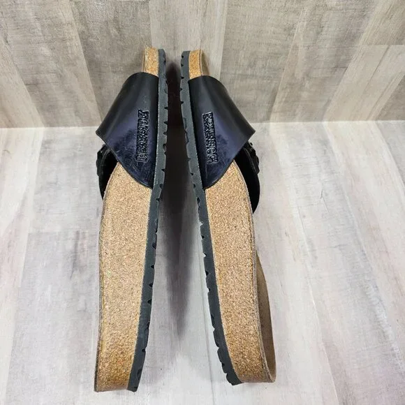 Birkenstock Woman's Sz 41 Madrid Single Black Strap Adjustable Sandals Shoes - Picture 8 of 10